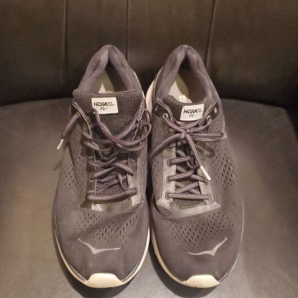 HOKA‎ ONE Cavu Black Running Shoes Mesh Upper - Size 10 1/2 - Picture 3 of 12